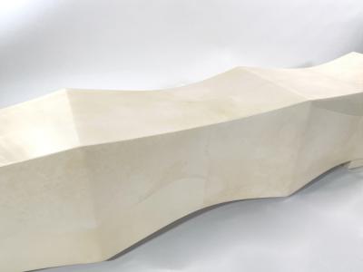 Karl Springer LTD Karl Springer Ltd Freeform Beige Parchment Cameo 3 Seat Bench