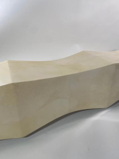 Karl Springer LTD Karl Springer Ltd Freeform Beige Parchment Cameo 3 Seat Bench