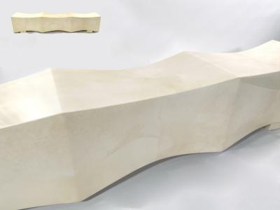 Karl Springer LTD Karl Springer Ltd Freeform Beige Parchment Cameo 3 Seat Bench