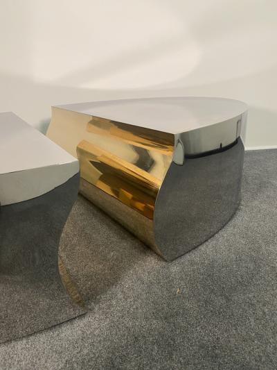 Karl Springer LTD Karl Springer Modern Stainless Steel Bronze Center Freeform Cocktail Table