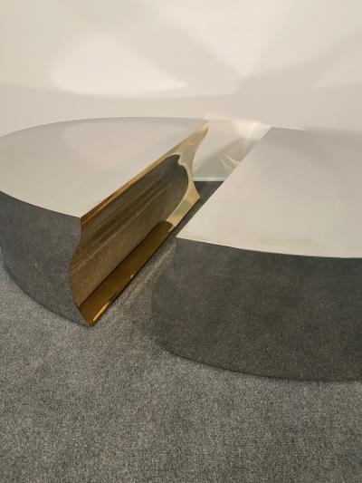 Karl Springer LTD Karl Springer Modern Stainless Steel Bronze Center Freeform Cocktail Table