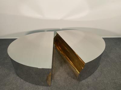 Karl Springer LTD Karl Springer Modern Stainless Steel Bronze Center Freeform Cocktail Table