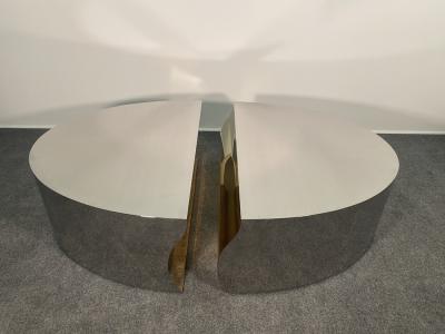 Karl Springer LTD Karl Springer Modern Stainless Steel Bronze Center Freeform Cocktail Table