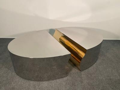 Karl Springer LTD Modern Stainless Steel Bronze Center Freeform Cocktail Table Karl Springer