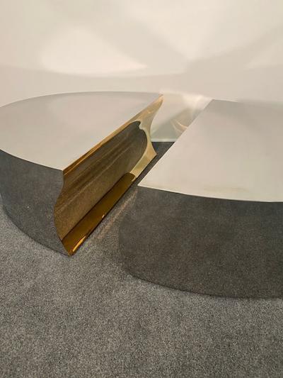 Karl Springer LTD Modern Stainless Steel Bronze Center Freeform Cocktail Table Karl Springer