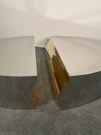 Karl Springer LTD Modern Stainless Steel Bronze Center Freeform Cocktail Table Karl Springer