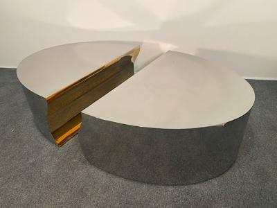 Karl Springer LTD Modern Stainless Steel Bronze Center Freeform Cocktail Table Karl Springer