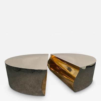 Karl Springer LTD Modern Stainless Steel Bronze Center Freeform Cocktail Table Karl Springer