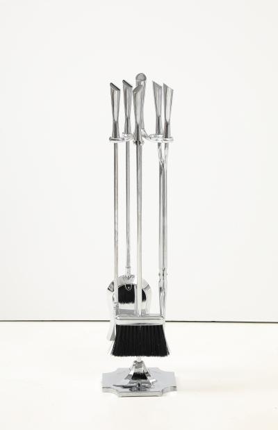 Karl Springer LTD Modernist Chromed Steel Fire Tools