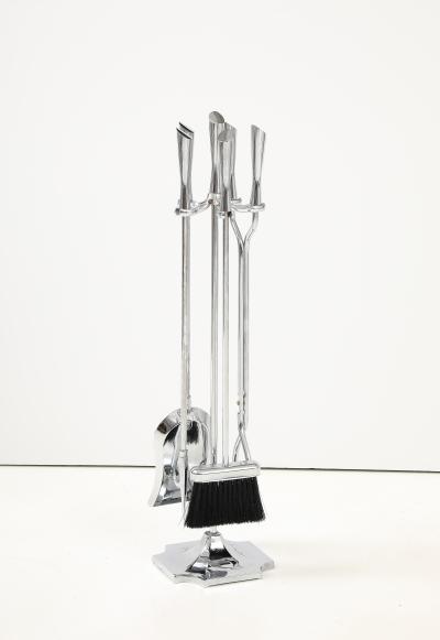 Karl Springer LTD Modernist Chromed Steel Fire Tools