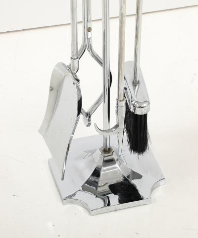 Karl Springer LTD Modernist Chromed Steel Fire Tools