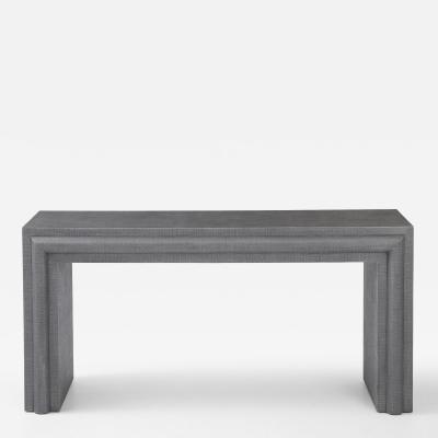 Karl Springer Lacquered Linen Console Table in the style of Karl Springer 
