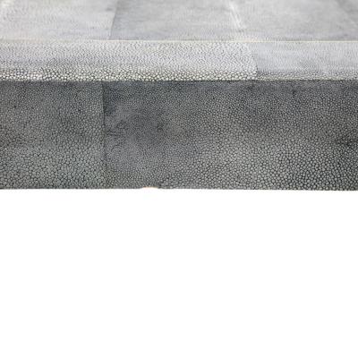 Karl Springer Large Blue Shagreen Cocktail Table Bone Inlay Style of Karl Springer 1985