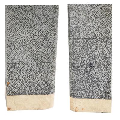 Karl Springer Large Blue Shagreen Cocktail Table Bone Inlay Style of Karl Springer 1985