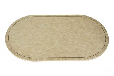 Karl Springer Large Dining Table with Stone Mosaic Surface by Karl Springer