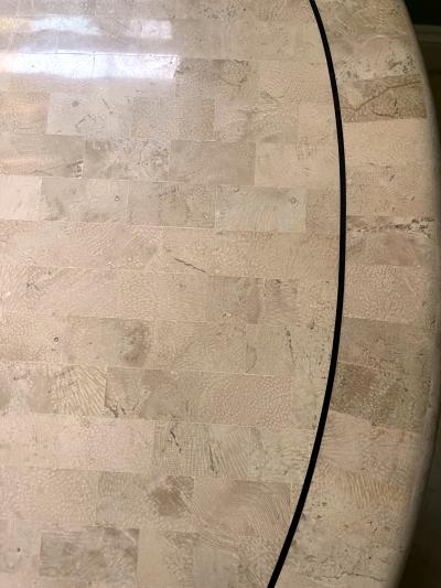 Karl Springer Large Dining Table with Stone Mosaic Surface by Karl Springer