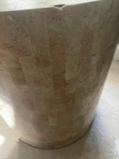 Karl Springer Large Dining Table with Stone Mosaic Surface by Karl Springer