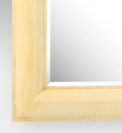 Karl Springer Large Lacquered Goatskin Beveled Wall Mirror by Karl Springer