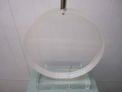 Karl Springer Large Scale Karl Springer Style Circular Lucite Lamp Hollywood Regency Modern
