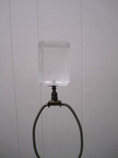 Karl Springer Large Scale Karl Springer Style Circular Lucite Lamp Hollywood Regency Modern