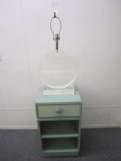 Karl Springer Large Scale Karl Springer Style Circular Lucite Lamp Hollywood Regency Modern