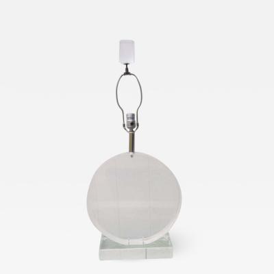 Karl Springer Large Scale Karl Springer Style Circular Lucite Lamp Hollywood Regency Modern