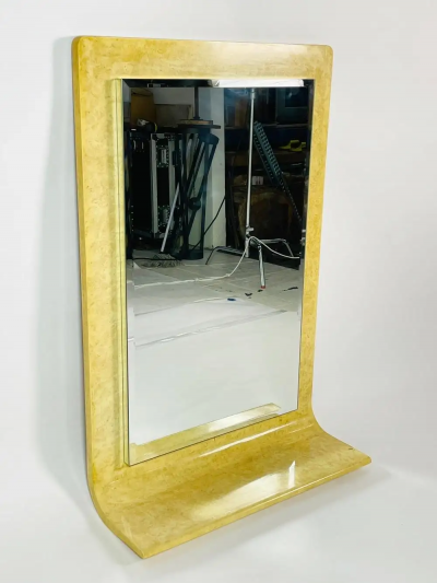Karl Springer Large Wall Mirror in the Style of Karl Springer