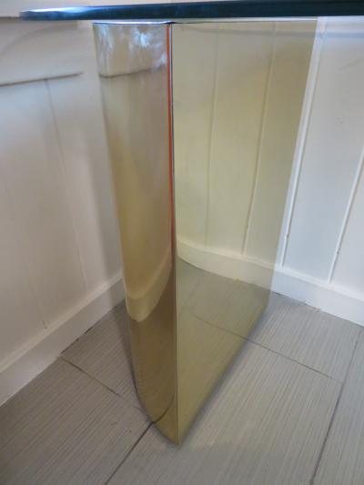 Karl Springer Lovely Brass Half Cylinder Console Table Mid Century modern Karl Springer style