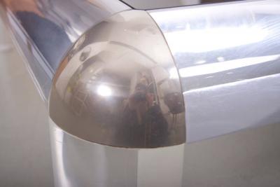 Karl Springer Lucite Chrome and Smoked Glass Square Coffee Table Karl Springer Style