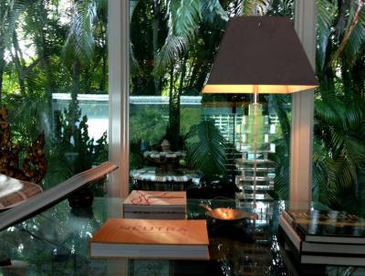 Karl Springer Lucite Table Lamp With Chrome Metal Shade Karl Springer