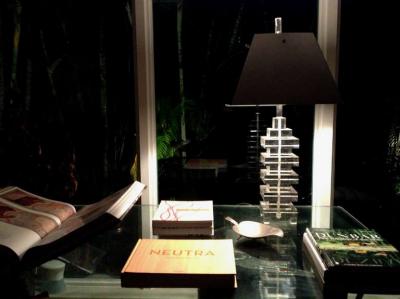 Karl Springer Lucite Table Lamp With Chrome Metal Shade Karl Springer