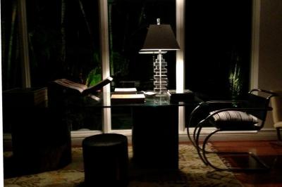 Karl Springer Lucite Table Lamp With Chrome Metal Shade Karl Springer