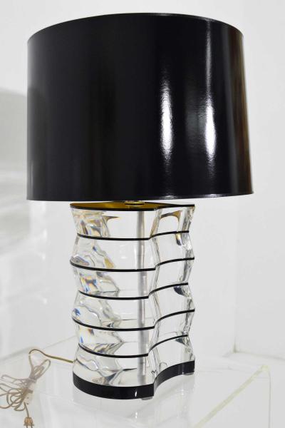 Karl Springer Lucite and Acrylic Table Lamp by Clear Lite