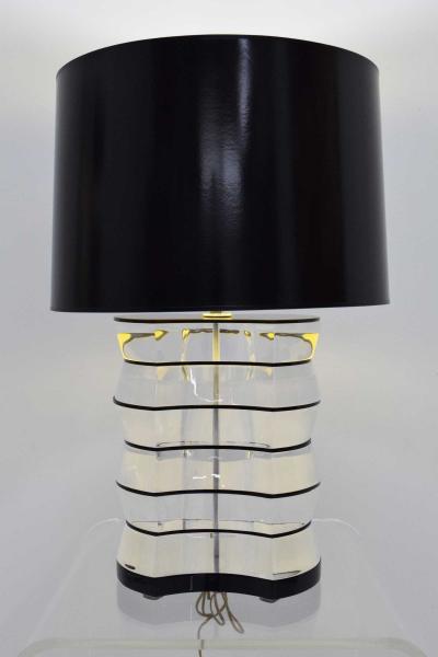 Karl Springer Lucite and Acrylic Table Lamp by Clear Lite