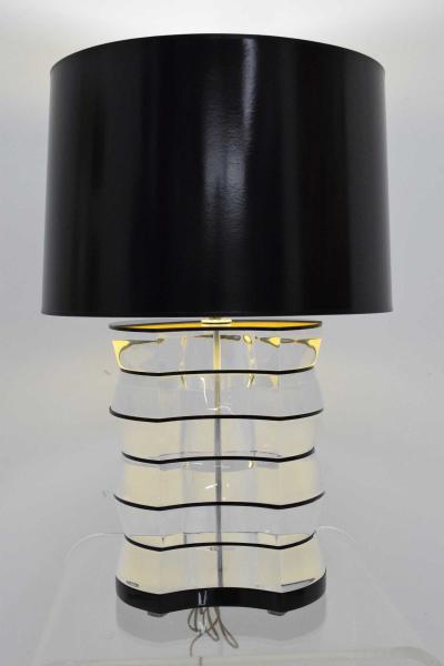 Karl Springer Lucite and Acrylic Table Lamp by Clear Lite