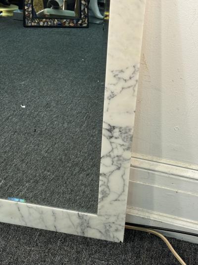 Karl Springer MAGNIFICIENT ART DECO REVIVAL BEVELED MIRROR AND MARBLE FRAME MIRROR