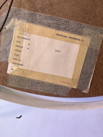 Karl Springer MATTE WHITE ENAMELED PUFFY DOUBLE EDGE ROUND MIRROR BY KARL SPRINGER