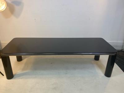 Karl Springer MODERN BLACK MARBLE AND CHROME COFFEE TABLE BY KARL SPRINGER