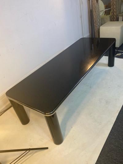 Karl Springer MODERN BLACK MARBLE AND CHROME COFFEE TABLE BY KARL SPRINGER