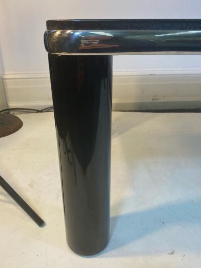 Karl Springer MODERN BLACK MARBLE AND CHROME COFFEE TABLE BY KARL SPRINGER