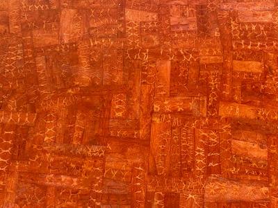 Karl Springer MODERN BURNT ORANGE TESSELLATED STONE COFFEE TABLE