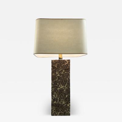 Karl Springer MODERN COCONUT SHELL MOSAIC LACQUER RECTANGULAR LAMP IN THE MANNER OF SPRINGER