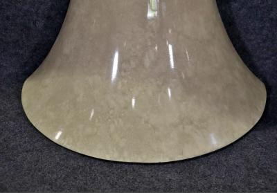 Karl Springer MODERN DEMILUNE CONSOLE AND MIRROR IN THE MANNER OF KARL SPRINGER