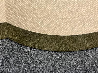 Karl Springer MODERN FAUX SNAKESKIN AND BRASS SCALLOP EDGE CONSOLE