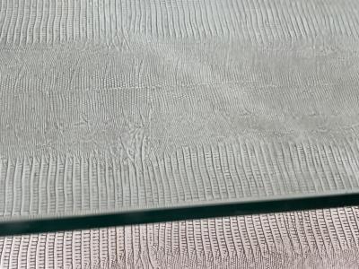 Karl Springer MODERN FAUX SNAKESKIN SIDEBOARD WITH GLASS TOP IN THE MANNER OF KARL SPRINGER