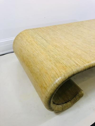 Karl Springer MODERN GRASSCLOTH SCROLL COFFEE TABLE