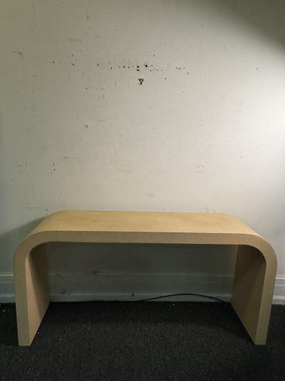 Karl Springer MODERN GRASSCLOTH WATERFALL CONSOLE IN THE MANNER OF KARL SPRINGER