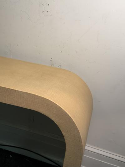 Karl Springer MODERN GRASSCLOTH WATERFALL CONSOLE IN THE MANNER OF KARL SPRINGER