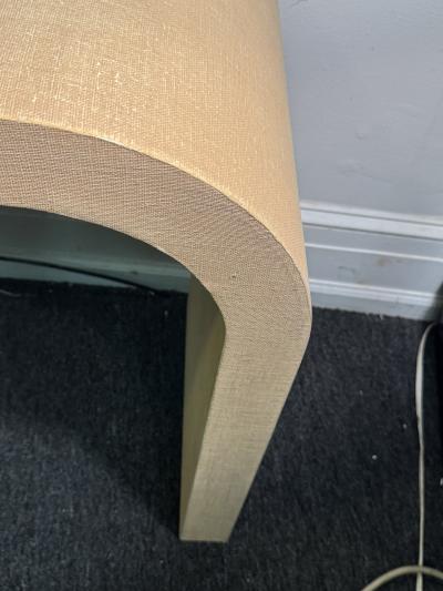 Karl Springer MODERN GRASSCLOTH WATERFALL CONSOLE IN THE MANNER OF KARL SPRINGER