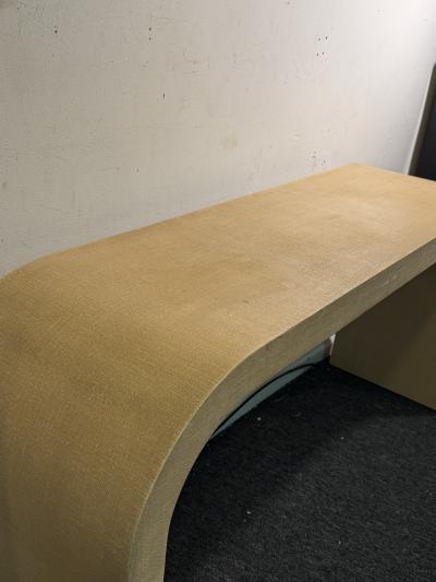 Karl Springer MODERN GRASSCLOTH WATERFALL CONSOLE IN THE MANNER OF KARL SPRINGER
